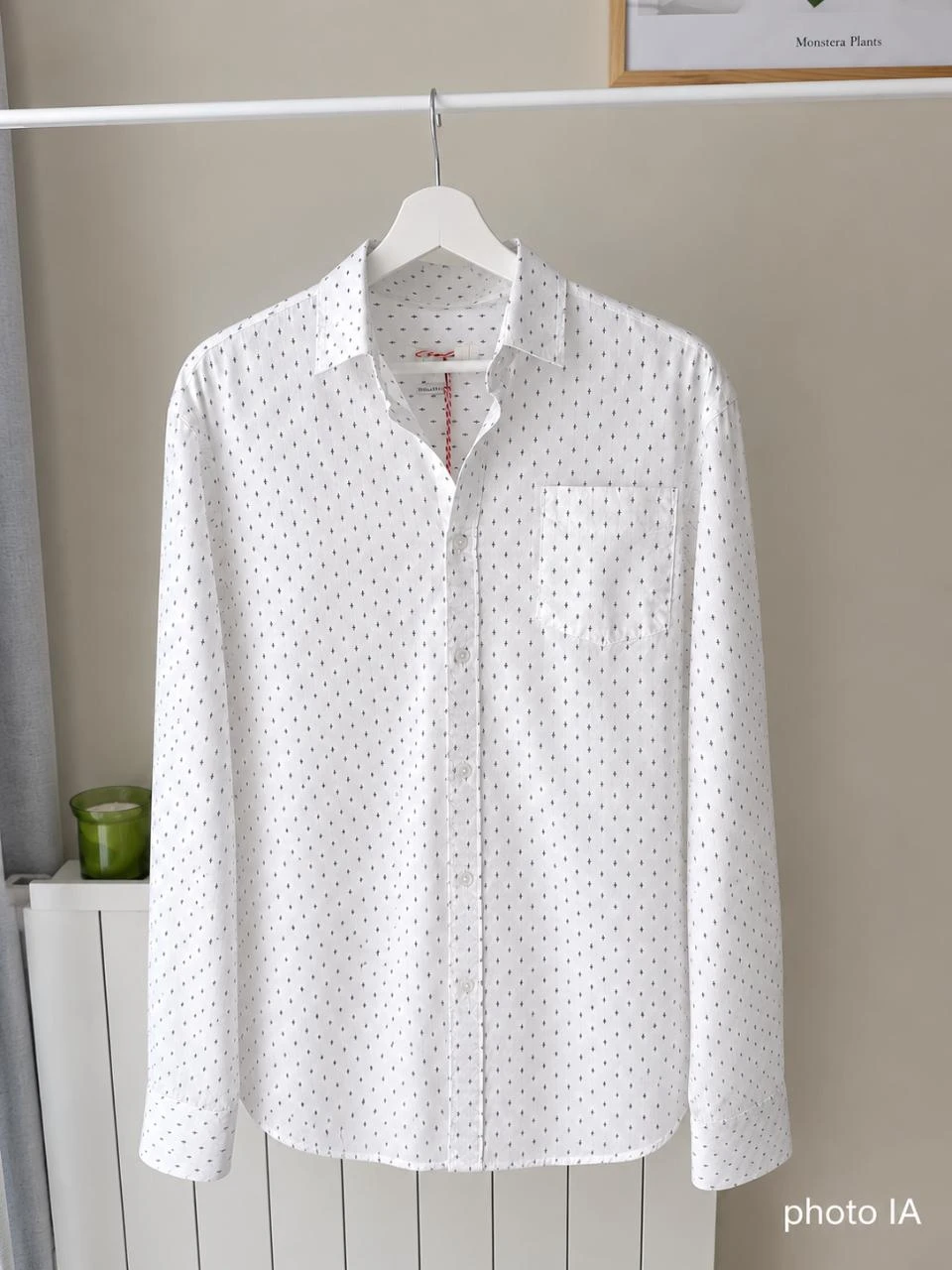 Camisa Lee Cooper blanca con motivos azules Talla M – Nueva – photo 2